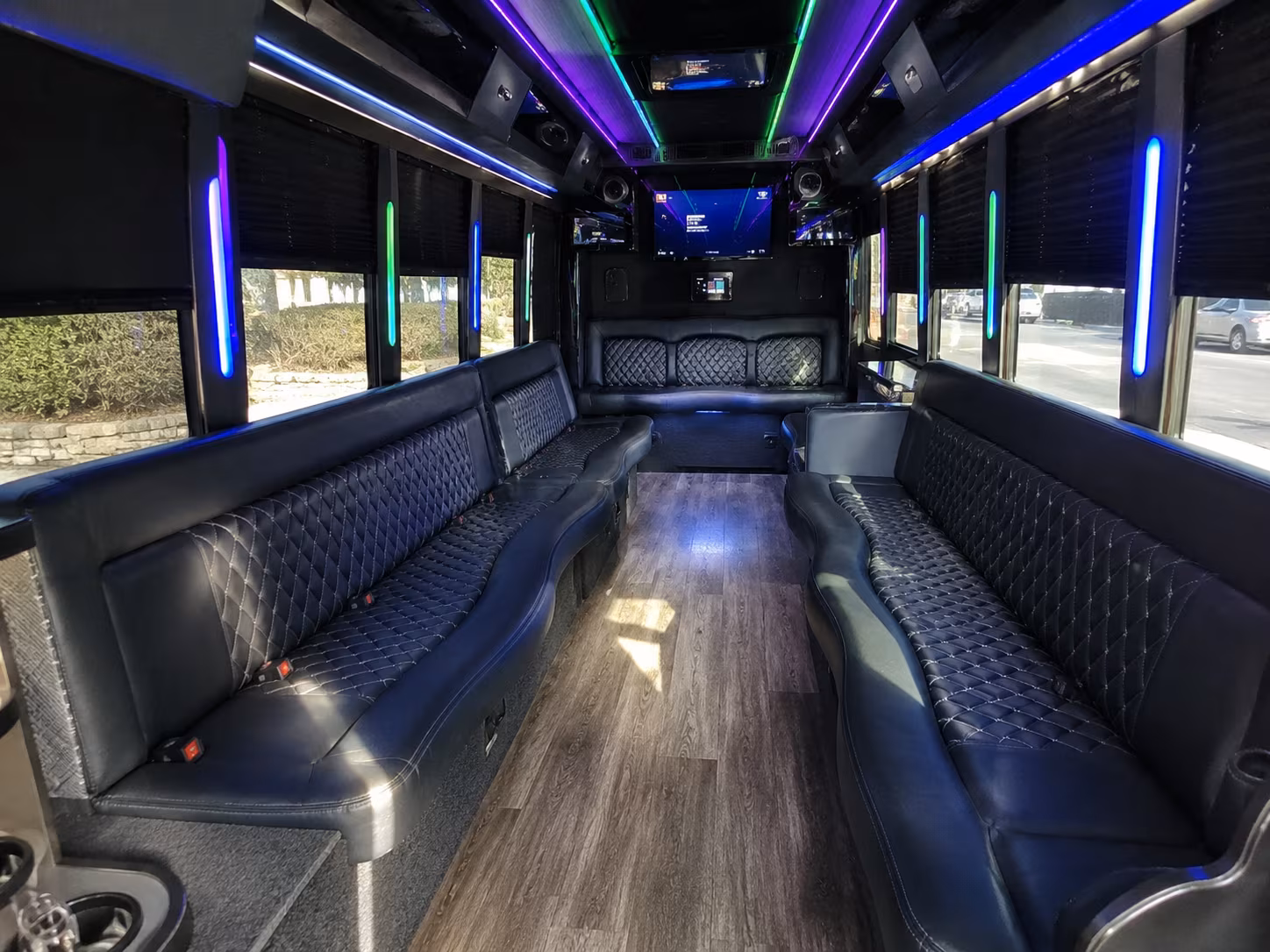 bismarck 15 passenger party bus interior