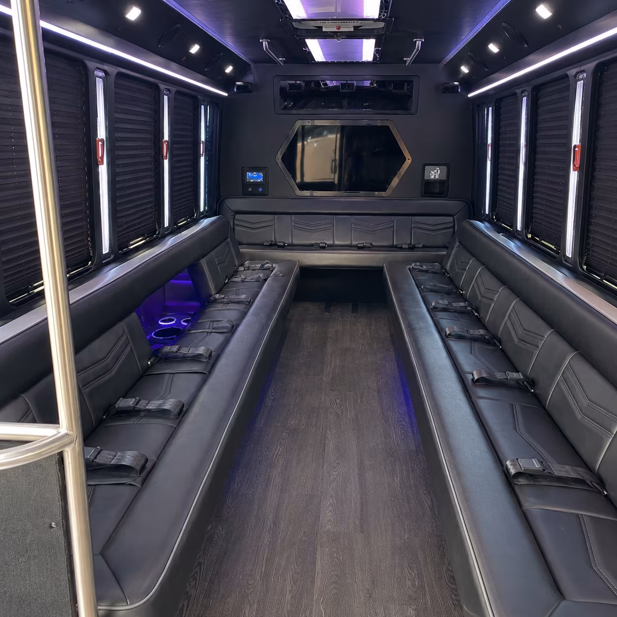 bismarck 18 passenger party bus interior