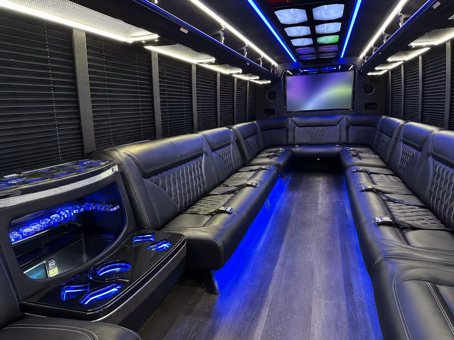 bismarck 20 passenger party bus inside