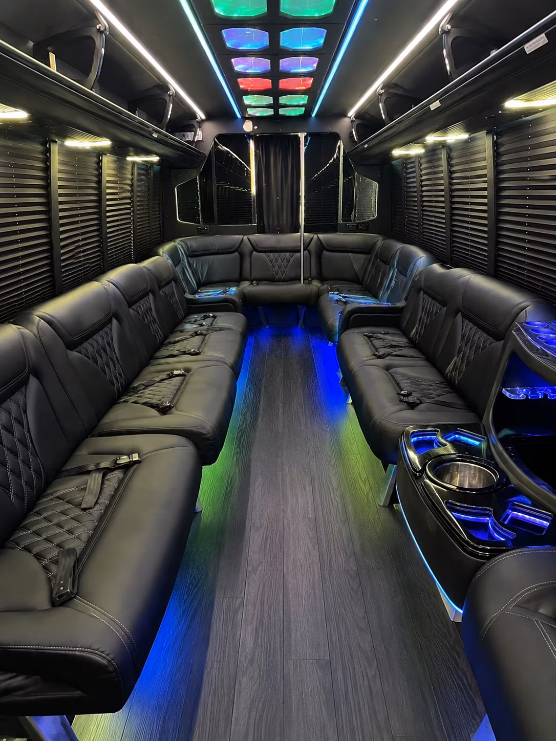 bismarck 20 passenger party bus interior