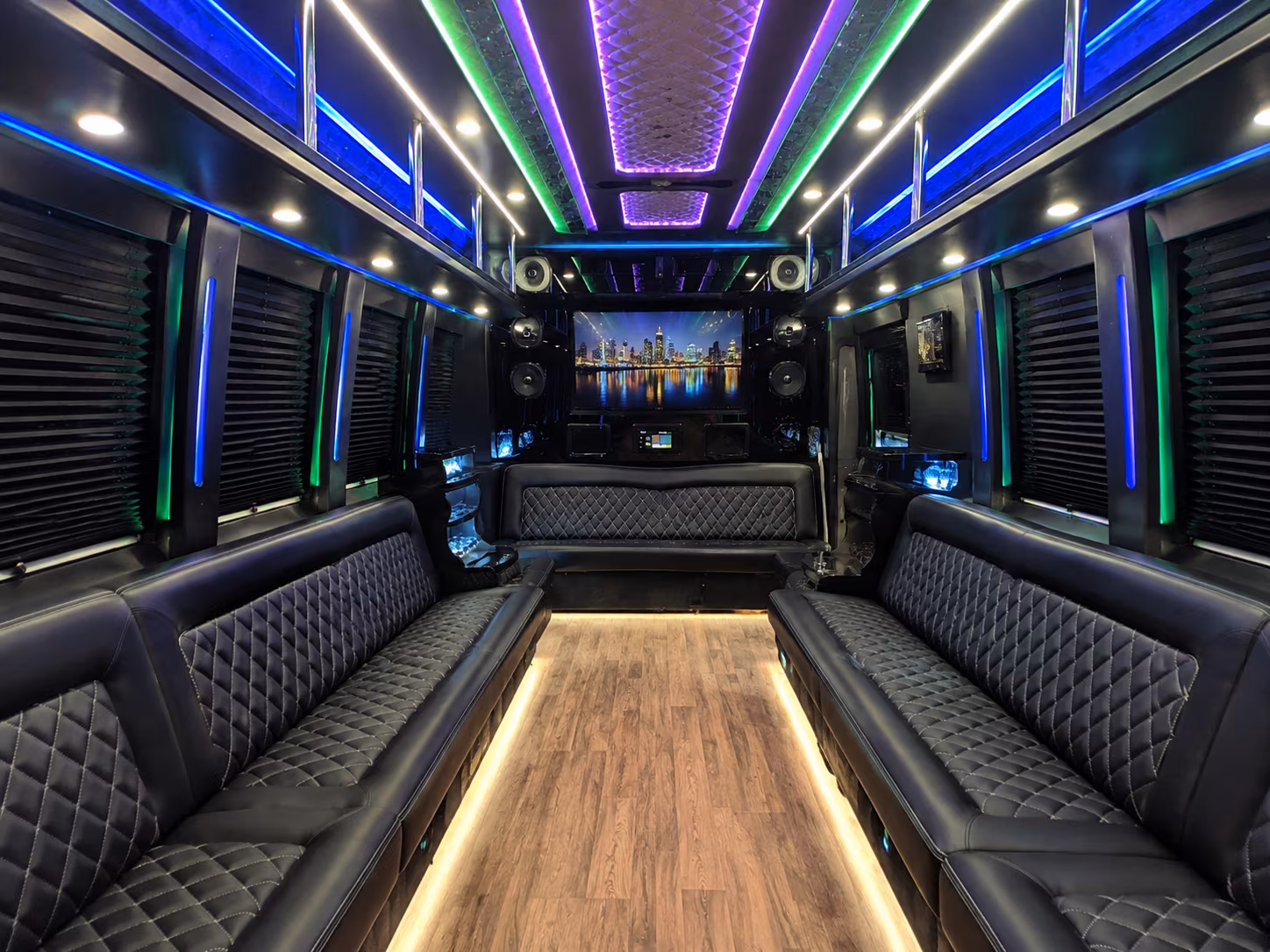 bismarck 25 passenger party bus interior