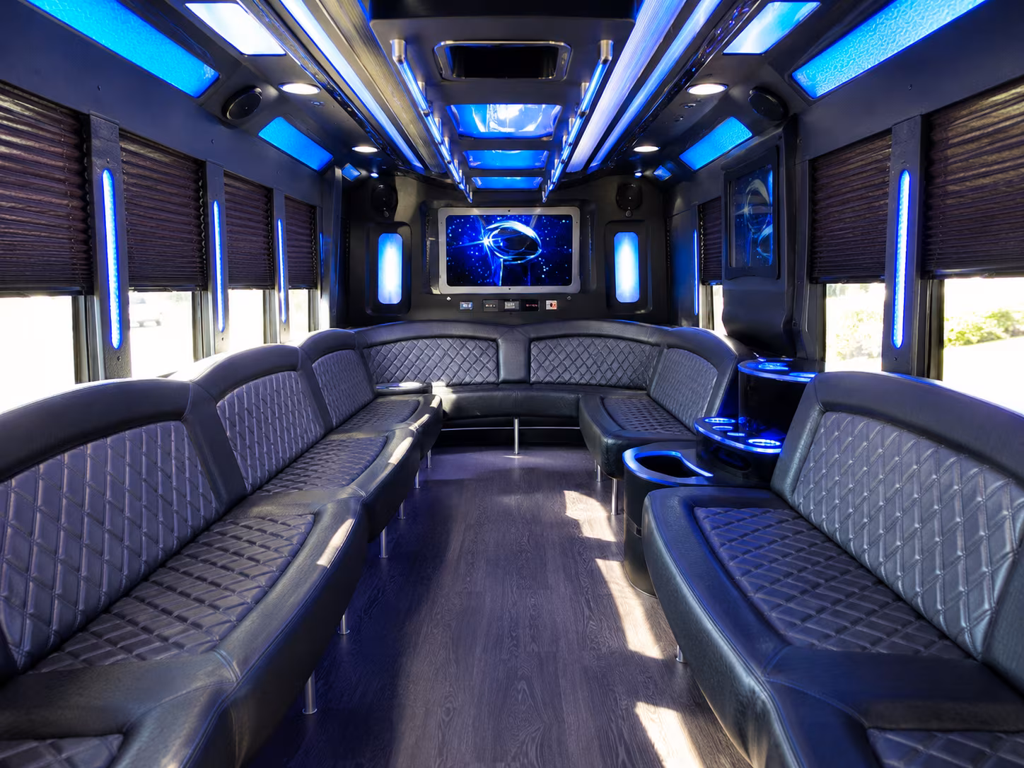 bismarck 28 passenger party bus inside