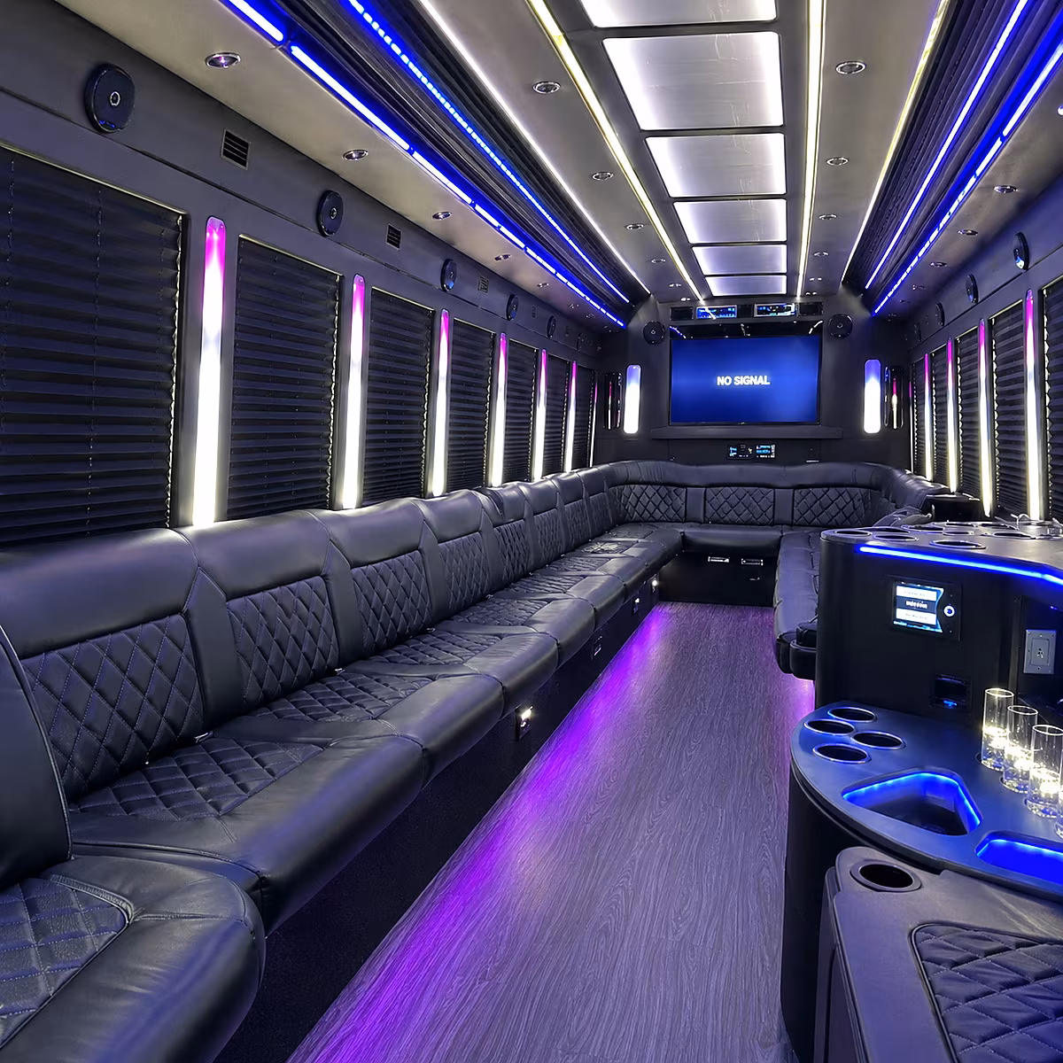 bismarck 30 passenger party bus inside