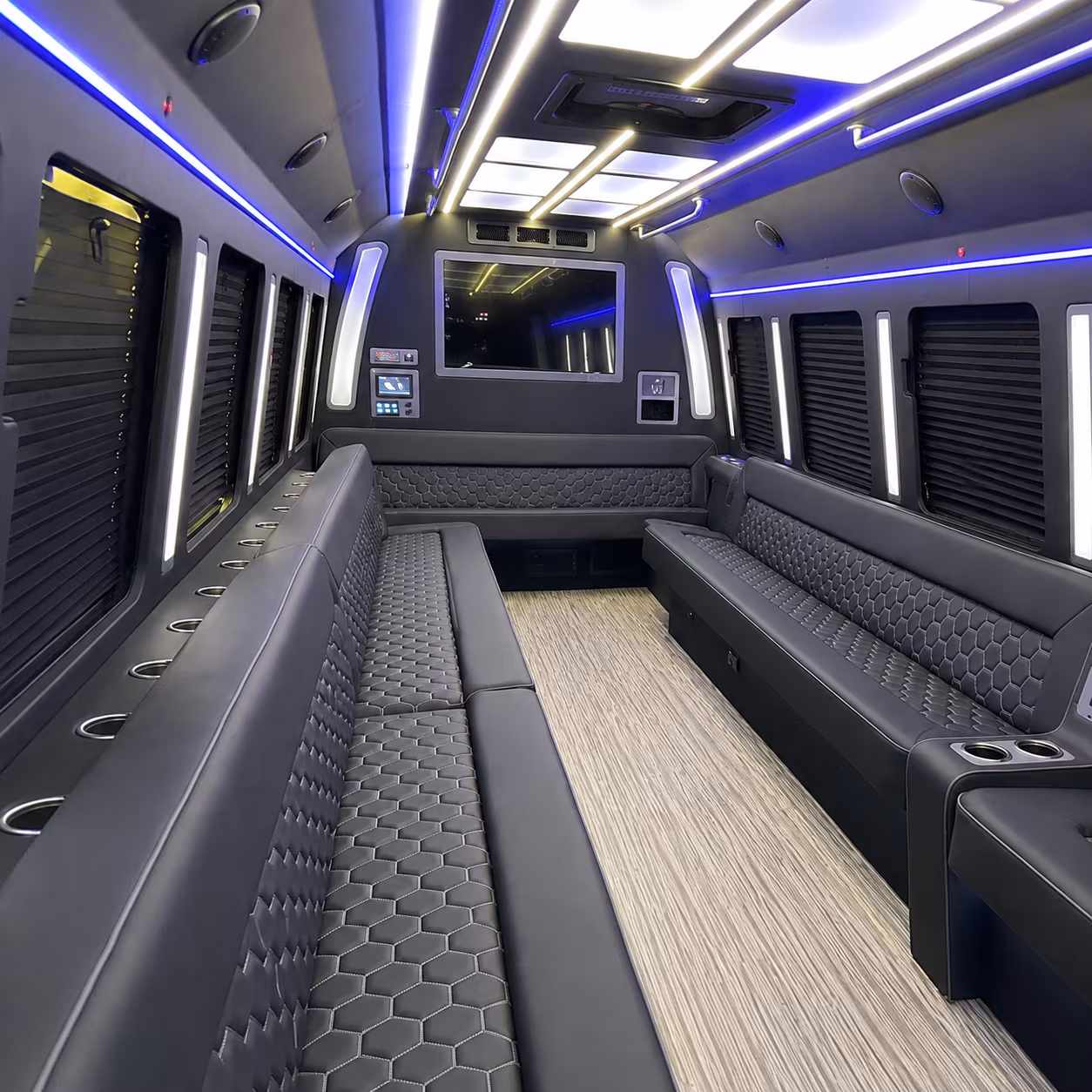 bismarck 40 passenger party bus inside