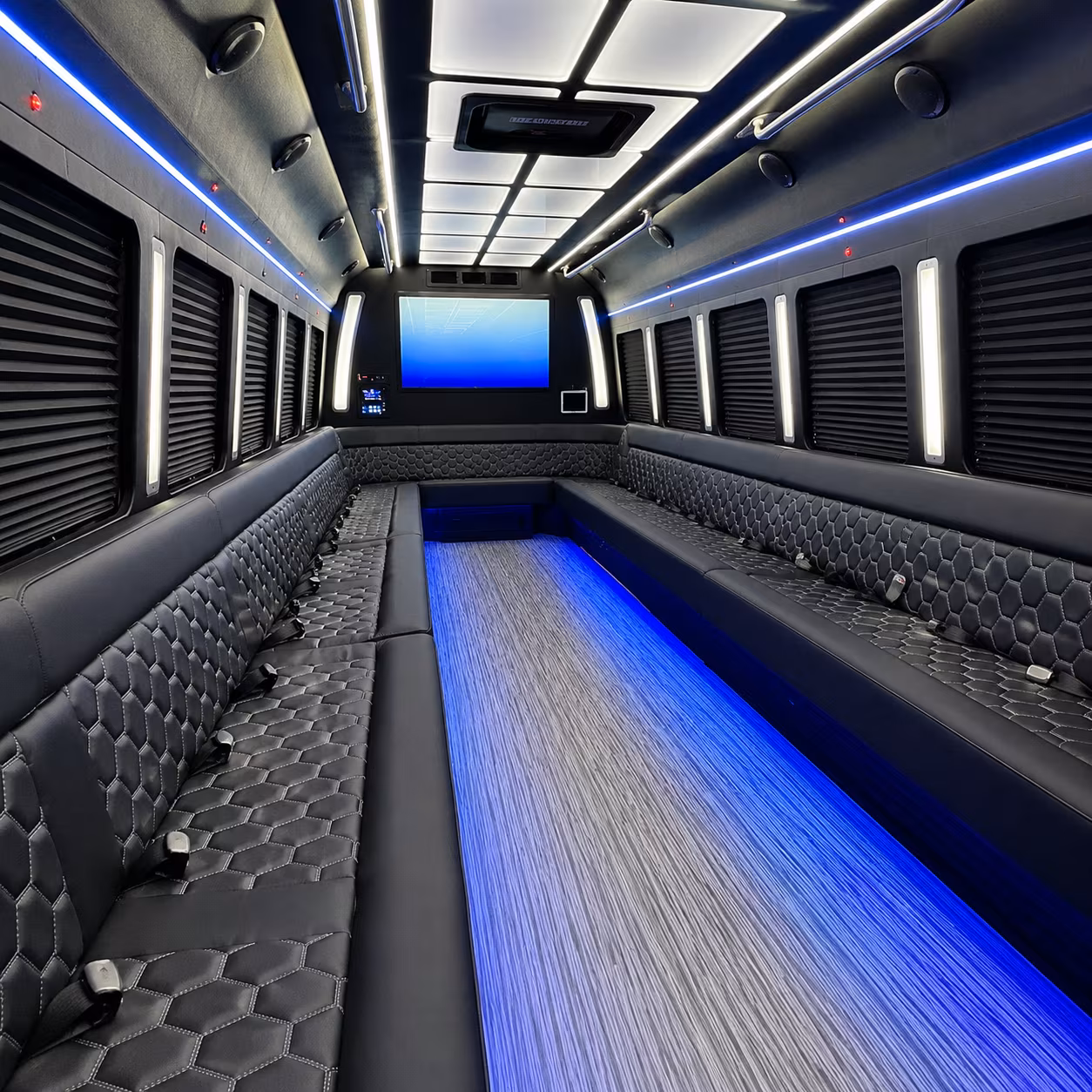 bismarck 50 passenger party bus inside